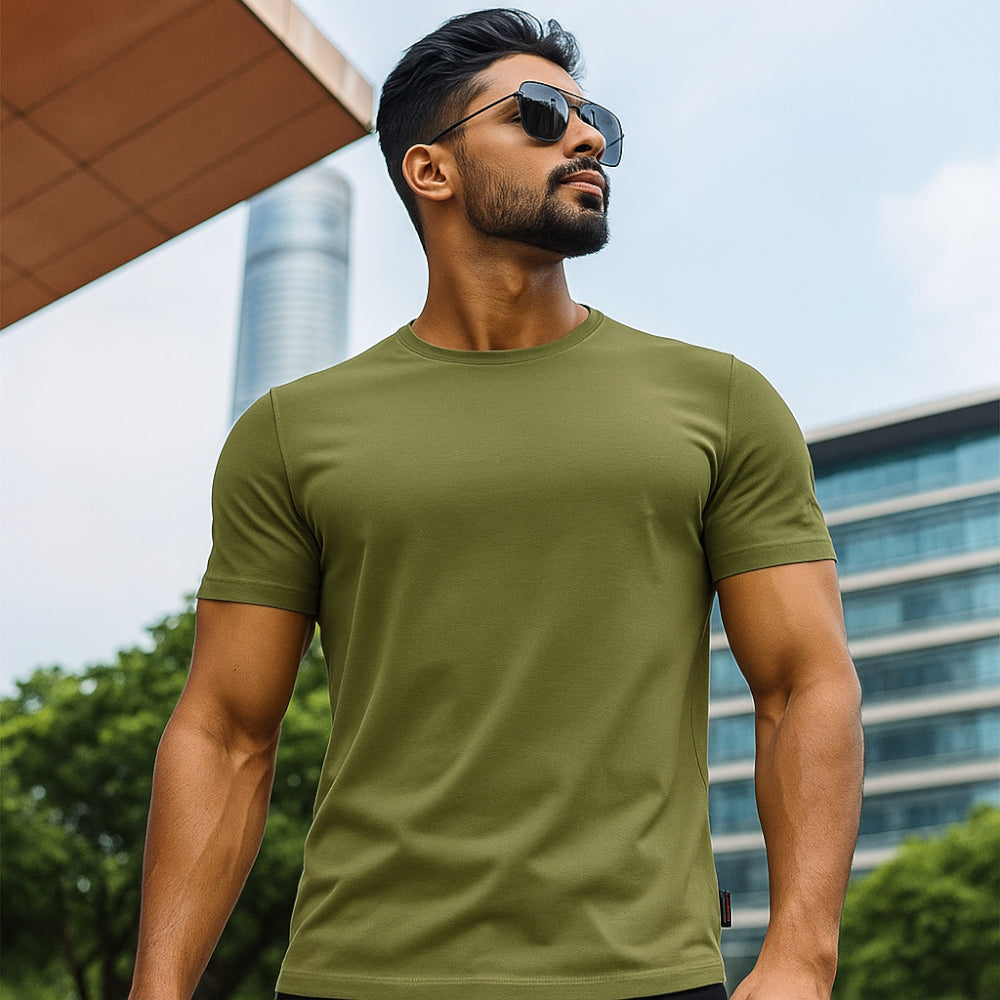 ACTIV BASIC CASUAL T-SHIRT - KHAKI - Activ Abou Alaa