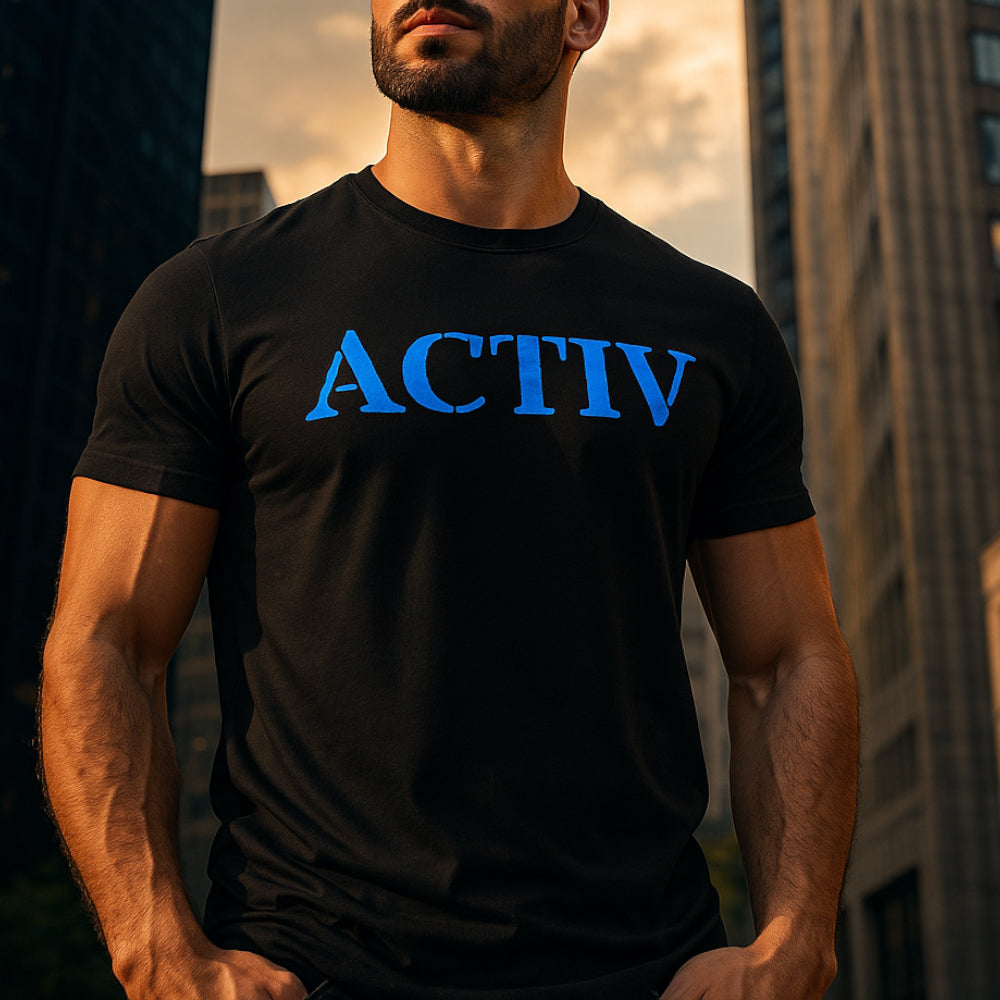 ACTIV PRINT R.NECK T-SHIRT - BLACK - Activ Abou Alaa