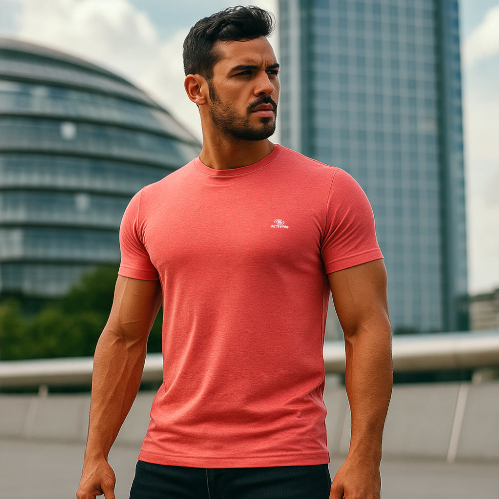 ACTIV PRINT R.NECK T-SHIRT - MELON - Activ Abou Alaa