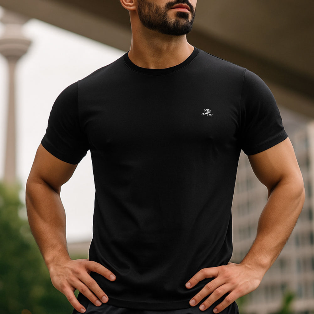 ACTIV BASIC H.S T-SHIRT - BLACK