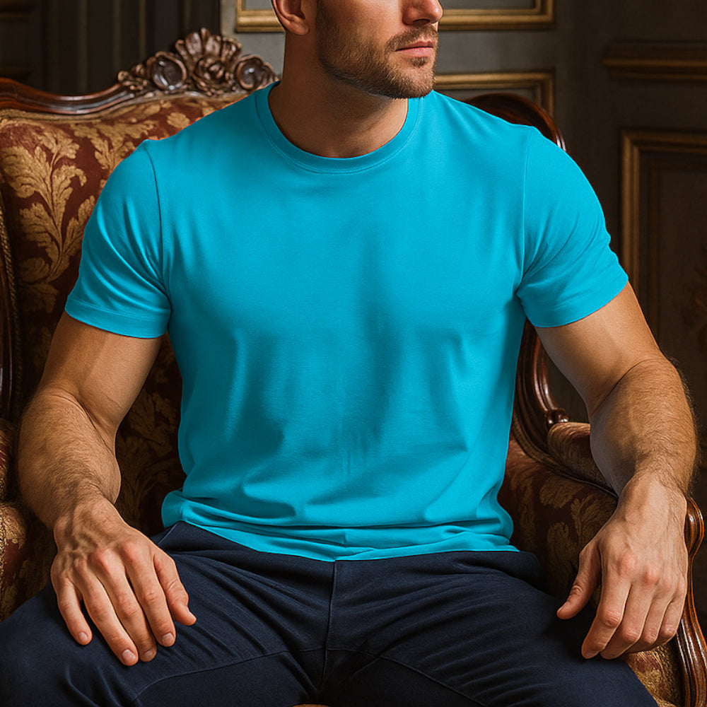ACTIV BASIC R.NECK T-SHIRT - TURQUOIS
