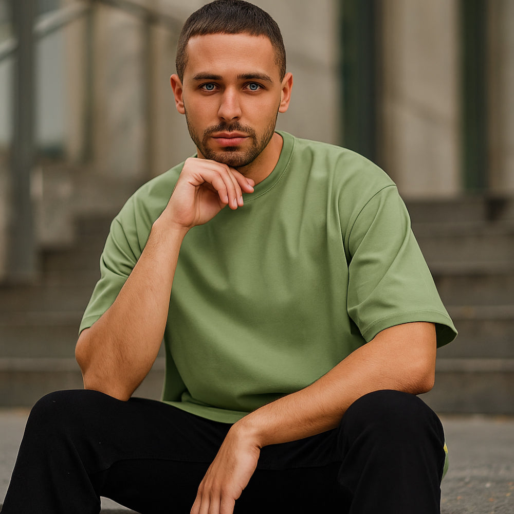 ACTIV BASIC R.NECK - OVERSIZE T-SHIRT - OLIVE
