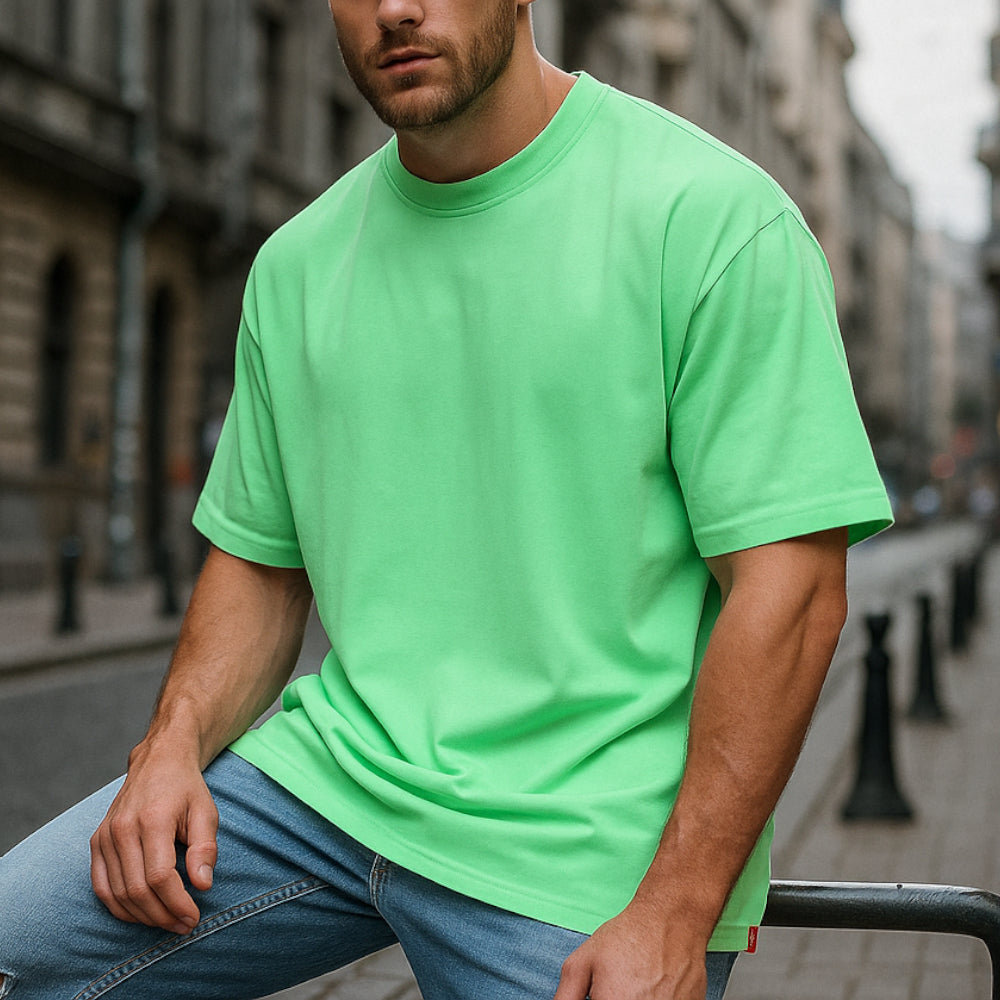 ACTIV BASIC R.NECK - OVERSIZE T-SHIRT - PISTACHI