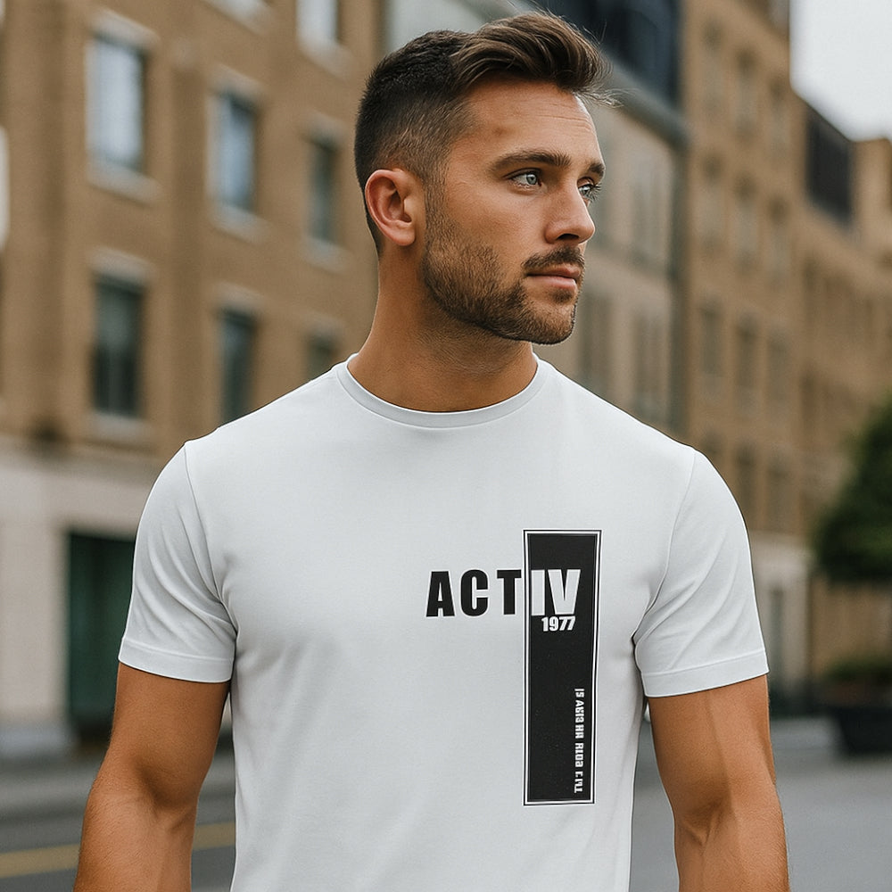 ACTIV GRAPHIC R.NECK T-SHIRT - WHITE