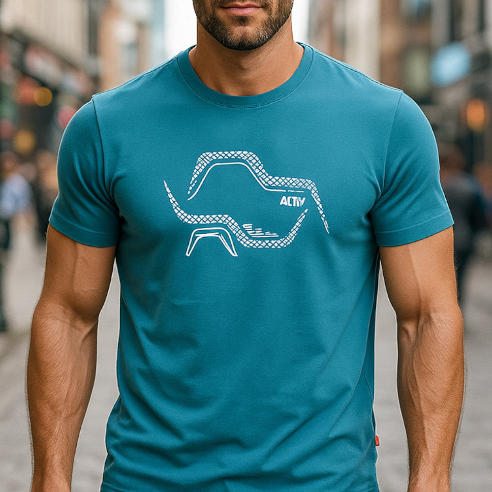 ACTIV PRINT R.NECK T-SHIRT - INDIGO - Activ Abou Alaa