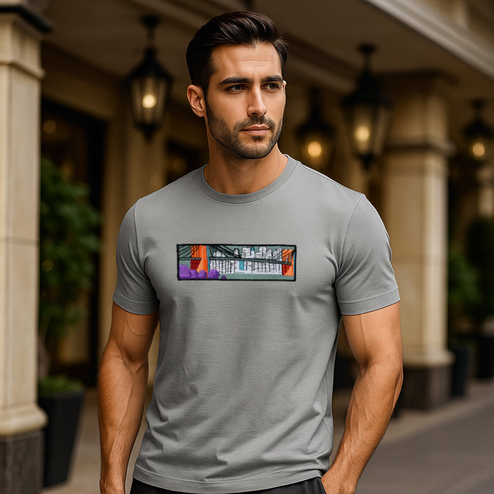 ACTIV EMB R.NECK T-SHIRT - D.GREY