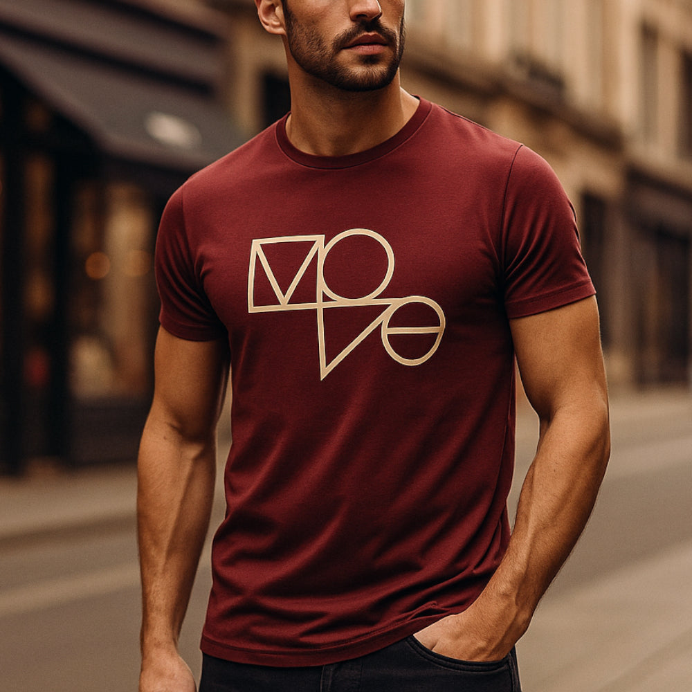 ACTIV GRAPHIC R.NECK T-SHIRT - BURGUNDY