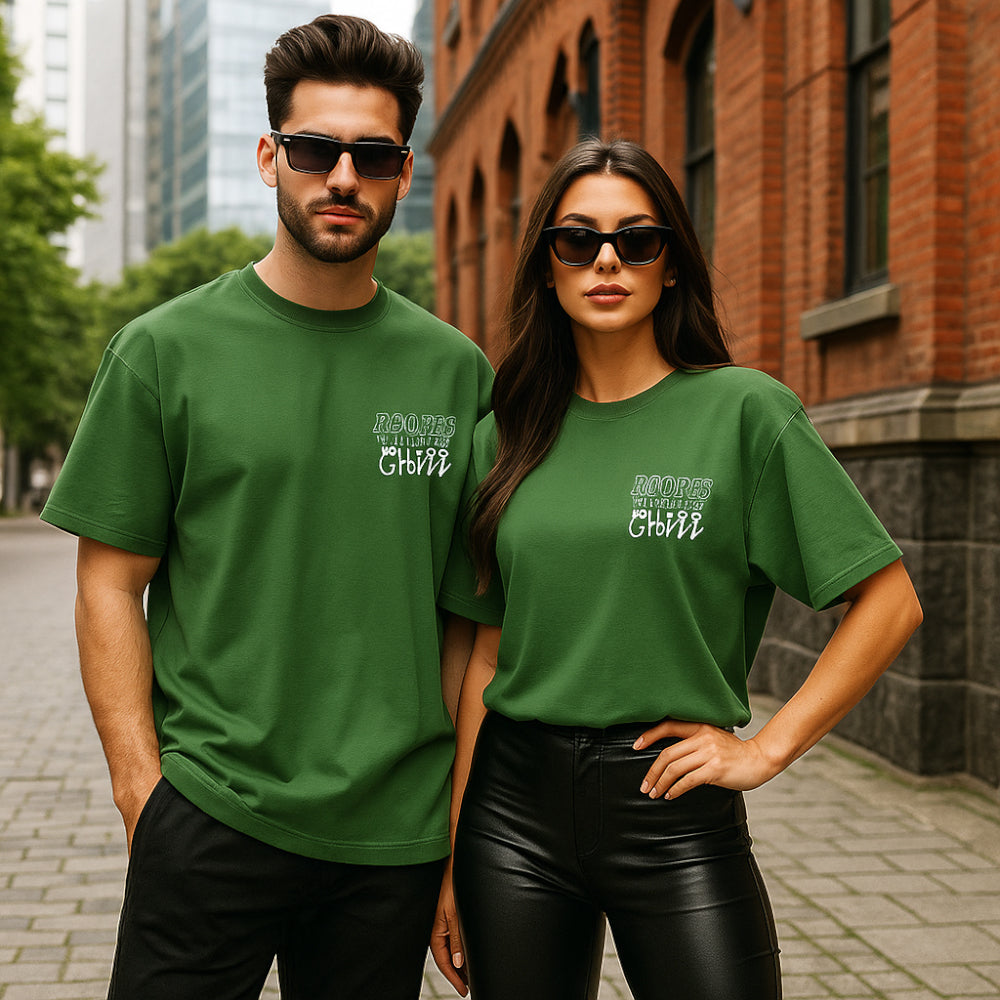 ACTIV GRAPHIC R.NECK OVRSIZE T-SHIRT - D.OLIVE