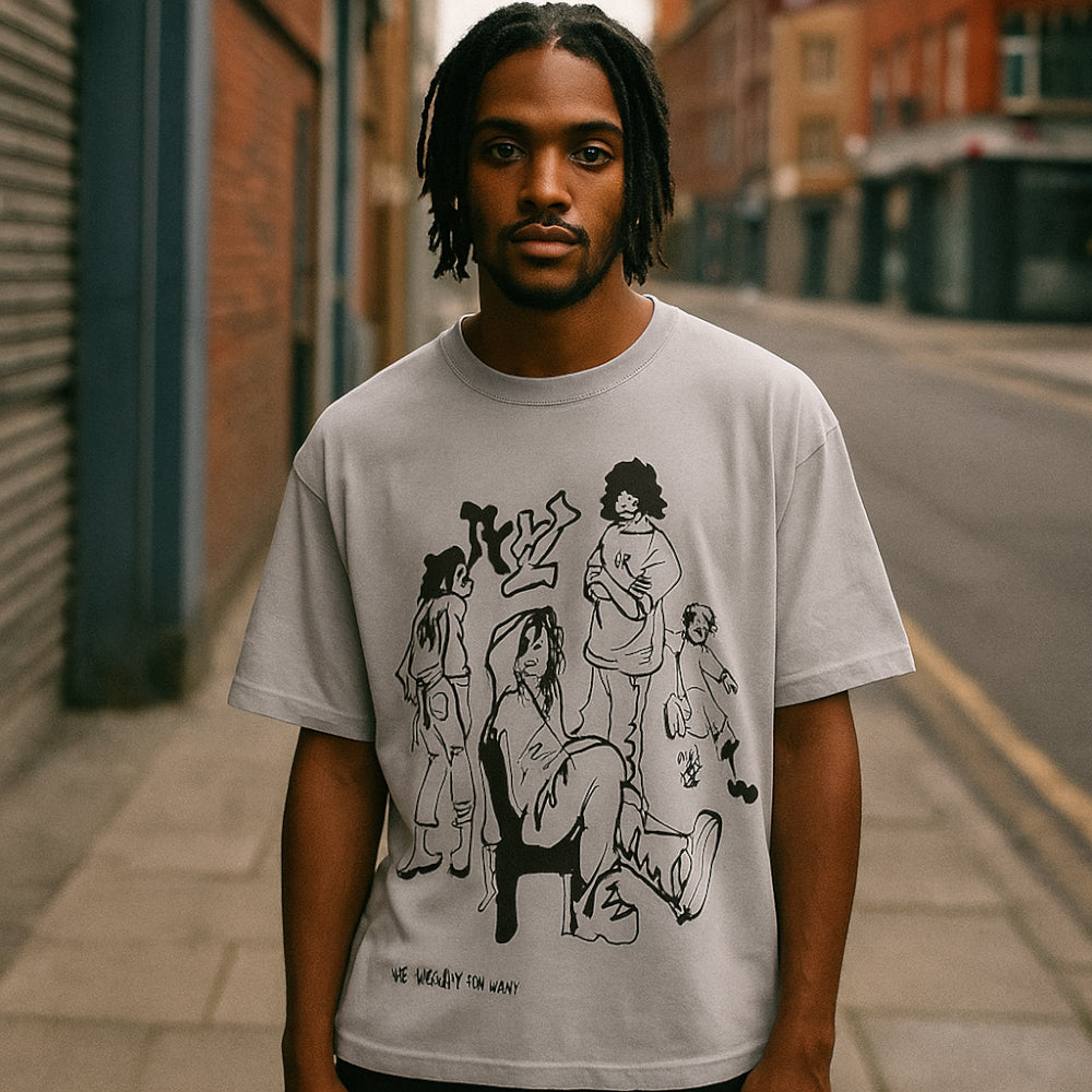 ACTIV GRAPHIC R.NECK -OVRSIZE T-SHIRT - GREY