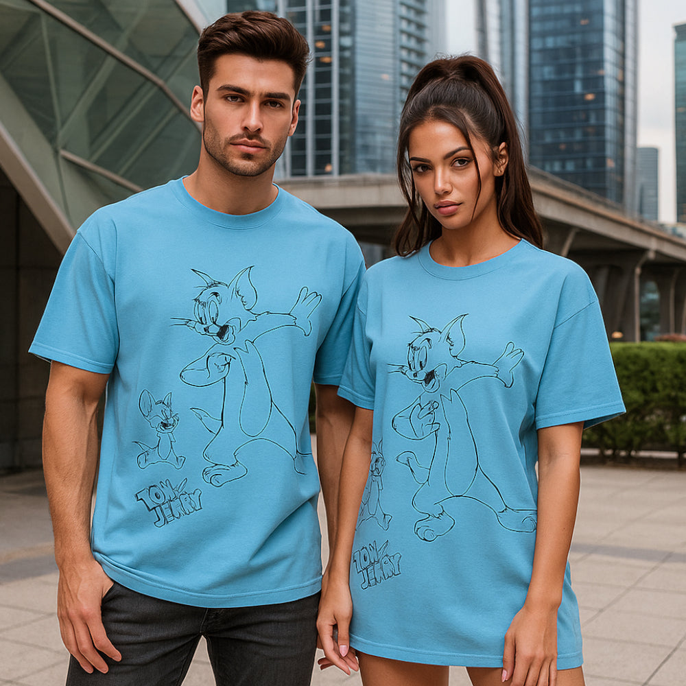 ACTIV GRAPHIC R.NECK -OVRSIZE T-SHIRT - BABYBLUE