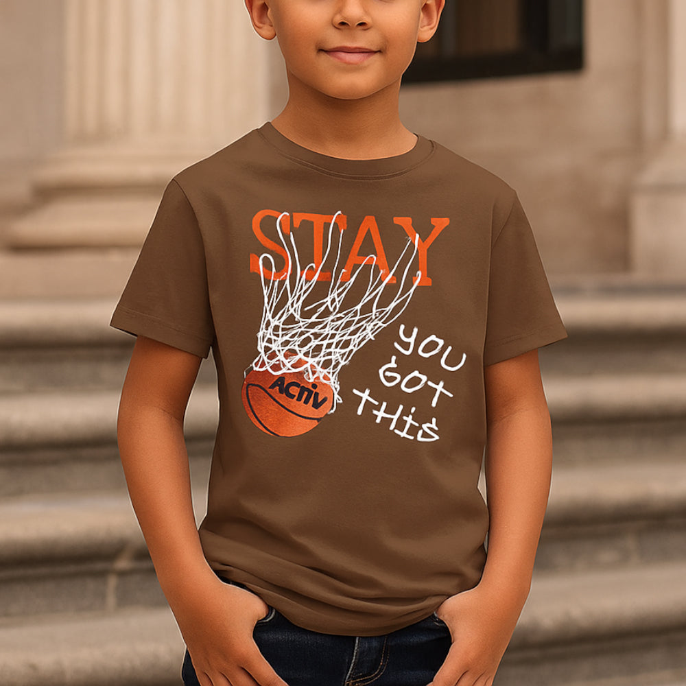 ACTIV GRAPHIC R.NECK T-SHIRT - BROWN