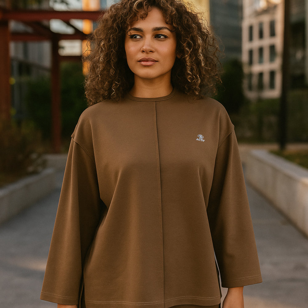 ACTIV CROW L.S T-SHIRT - BROWN