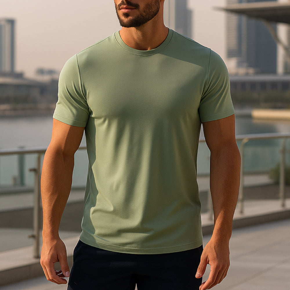 ACTIV EMB R.NECK T-SHIRT - MINTGREN