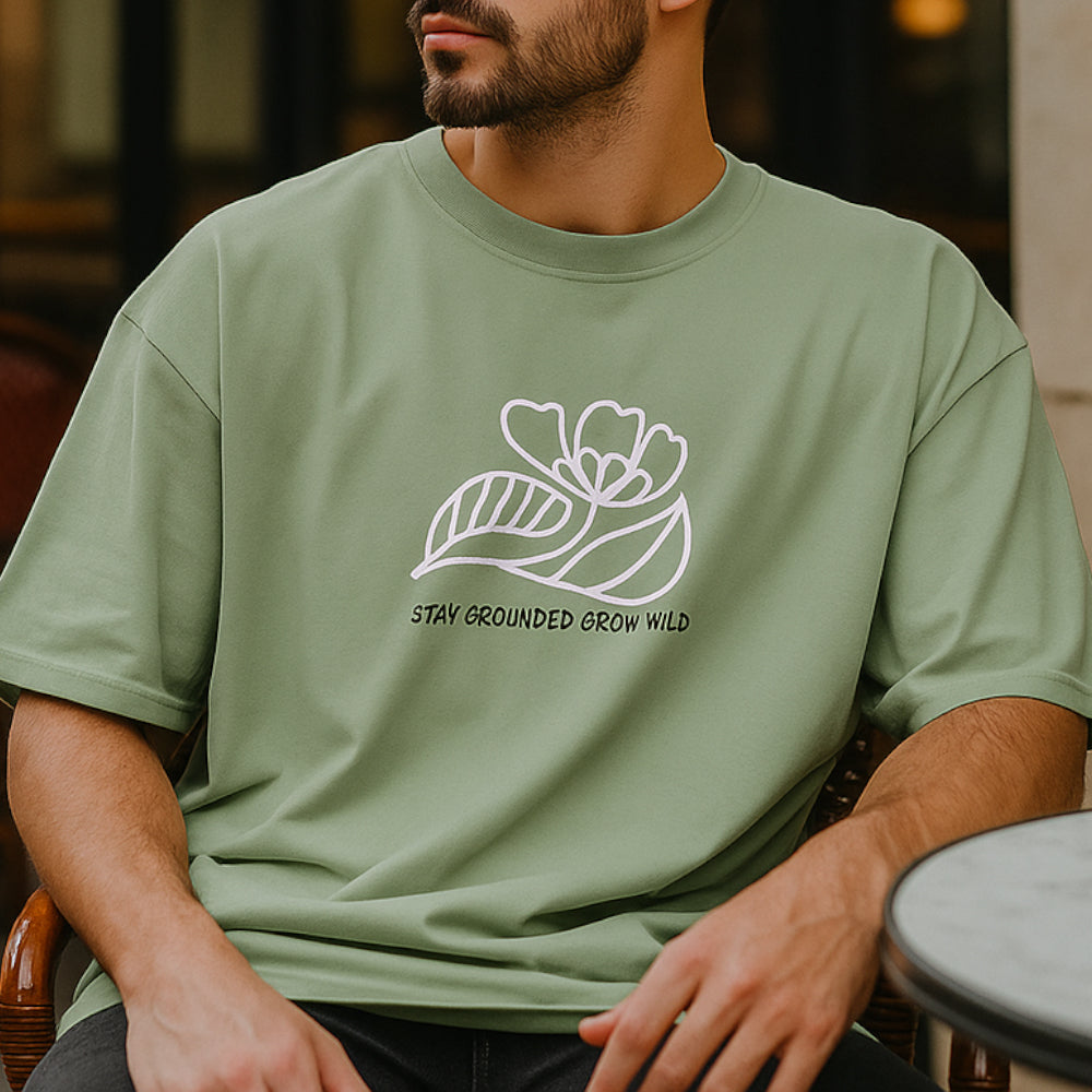 ACTIV EMB R.NECK T-SHIRT OVERSIZE - MINT