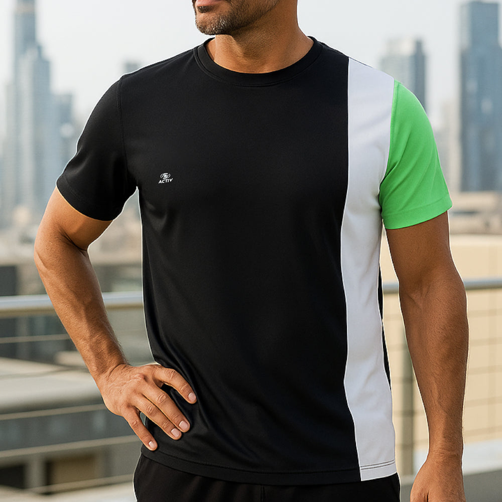 ACTIV CROW R.NECK T-SHIRT - BLACK