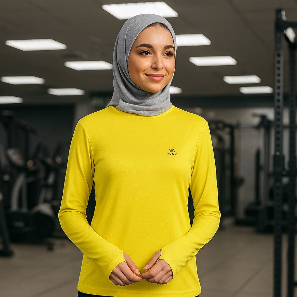 ACTIV BASIC L.S T-SHIRT - YELLOW