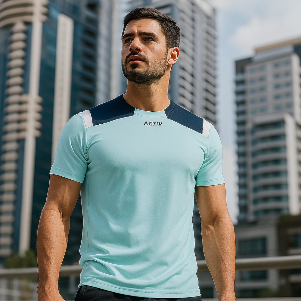 ACTIV CROW R.NECK T-SHIRT - SKYBLUE