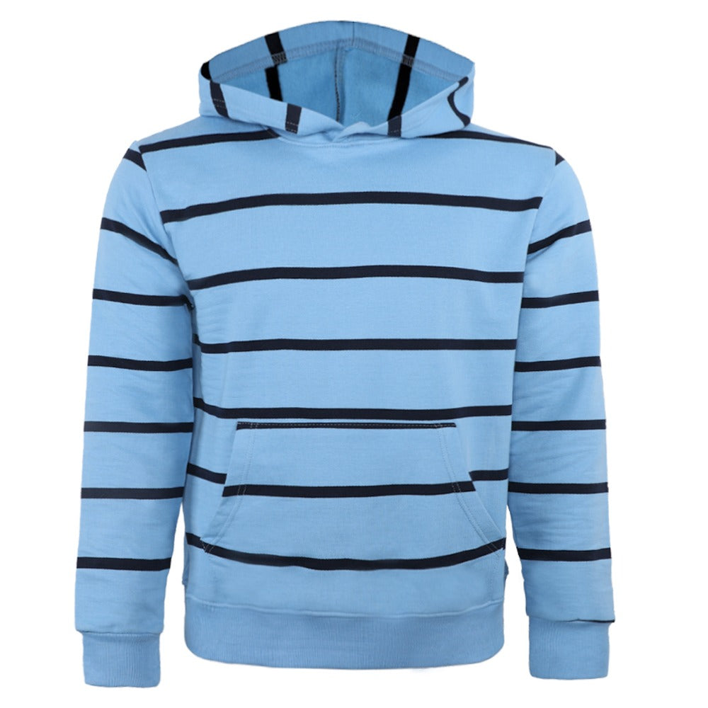 ACTIV STRIPPED HOODIE SWEATSHIRT - AQUA*NAVY