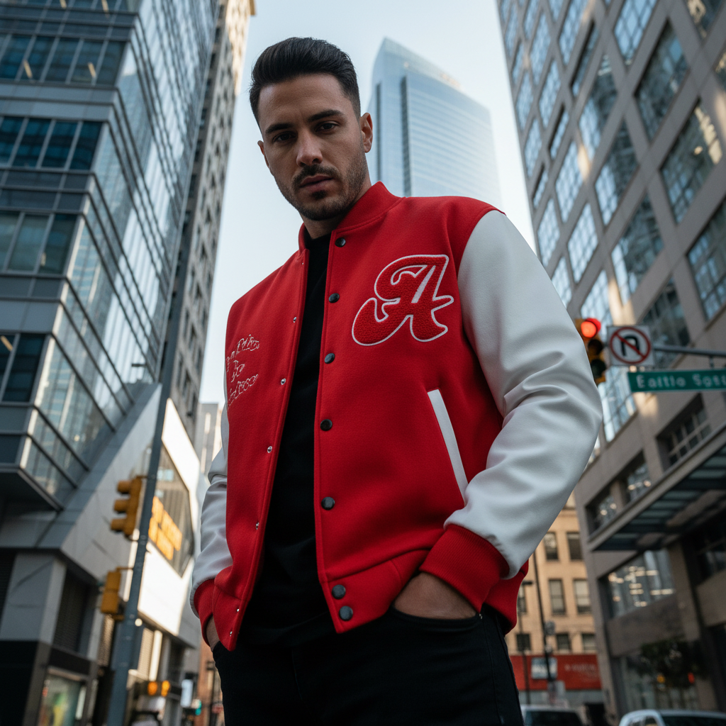 ACTIV EMB CASUAL JACKET - RED