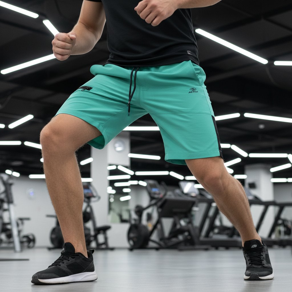 ACTIV BASIC ZIPPER SHORT - SKYBLUE