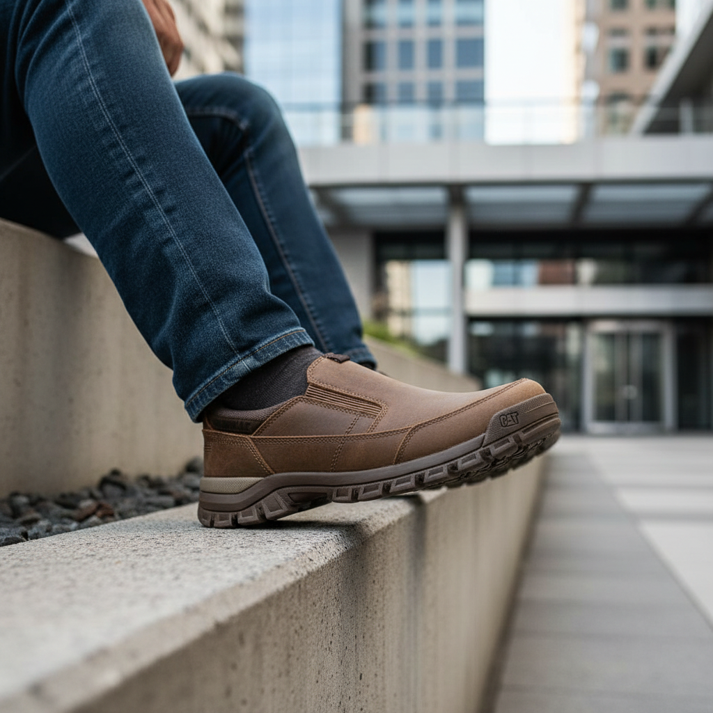 CAT THRESHOLD SLIP ON SHOES - MUSHROOM