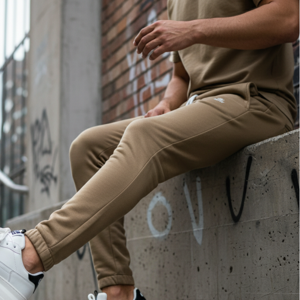 ACTIV PRINT CASUAL SWEATPANTS - CAMEL