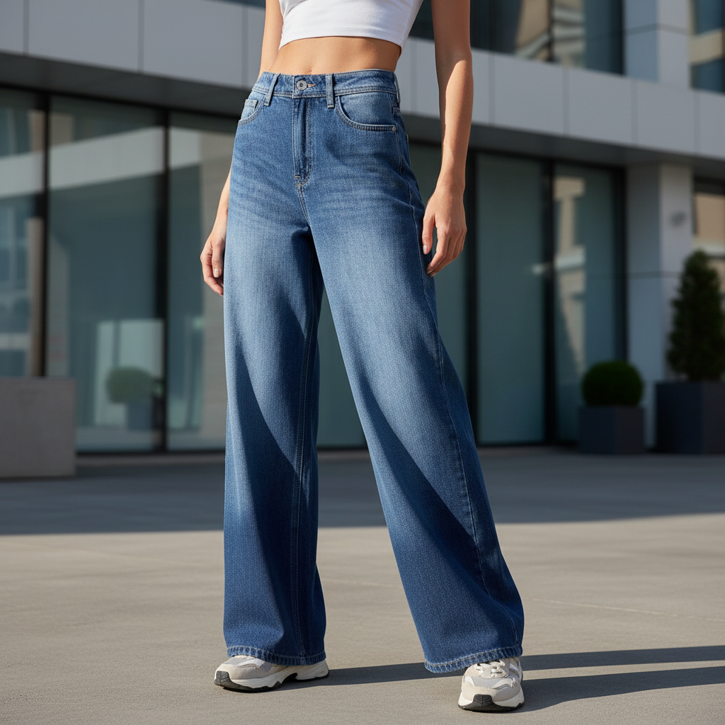 ACTIV JEANS WIDE LEG PANTS - BLUE - Activ Abou Alaa