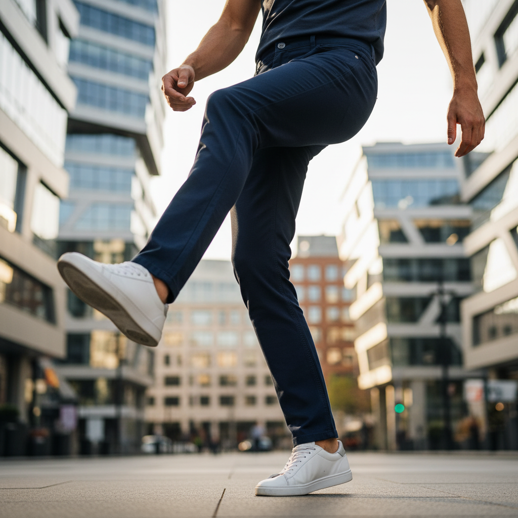 ACTIV BASIC GABARDINE PANTS - NAVY - Activ Abou Alaa