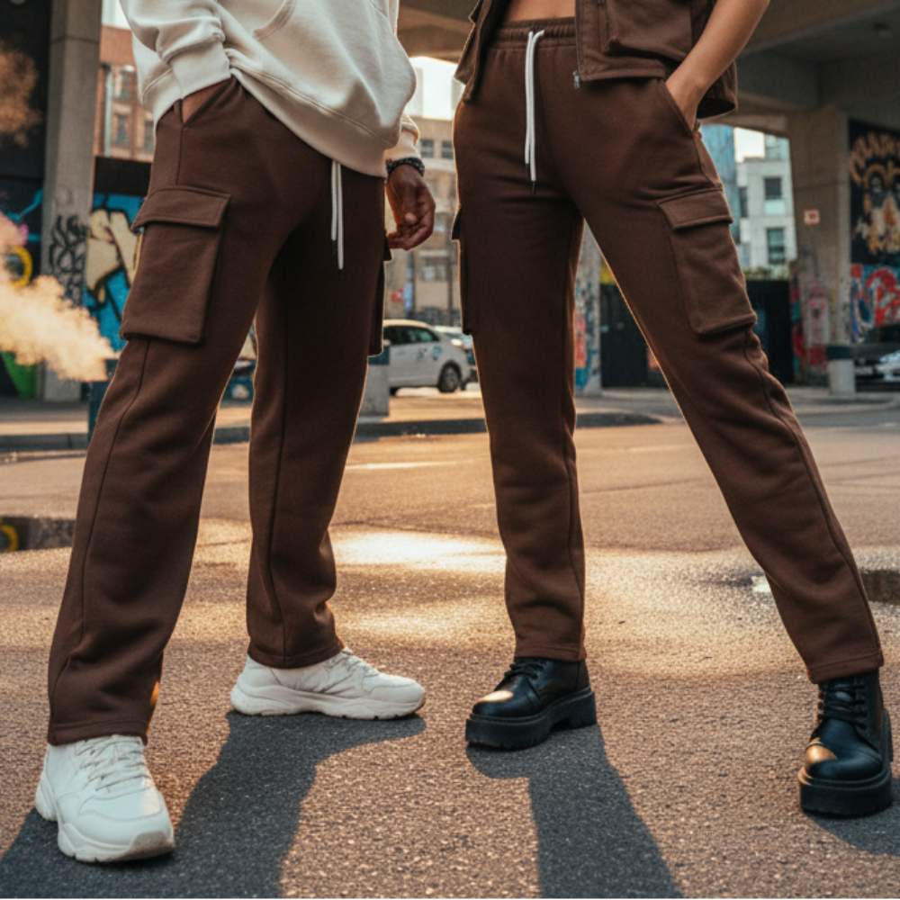 ACTIV BASIC BAGGY SWEATPANTS - BROWN