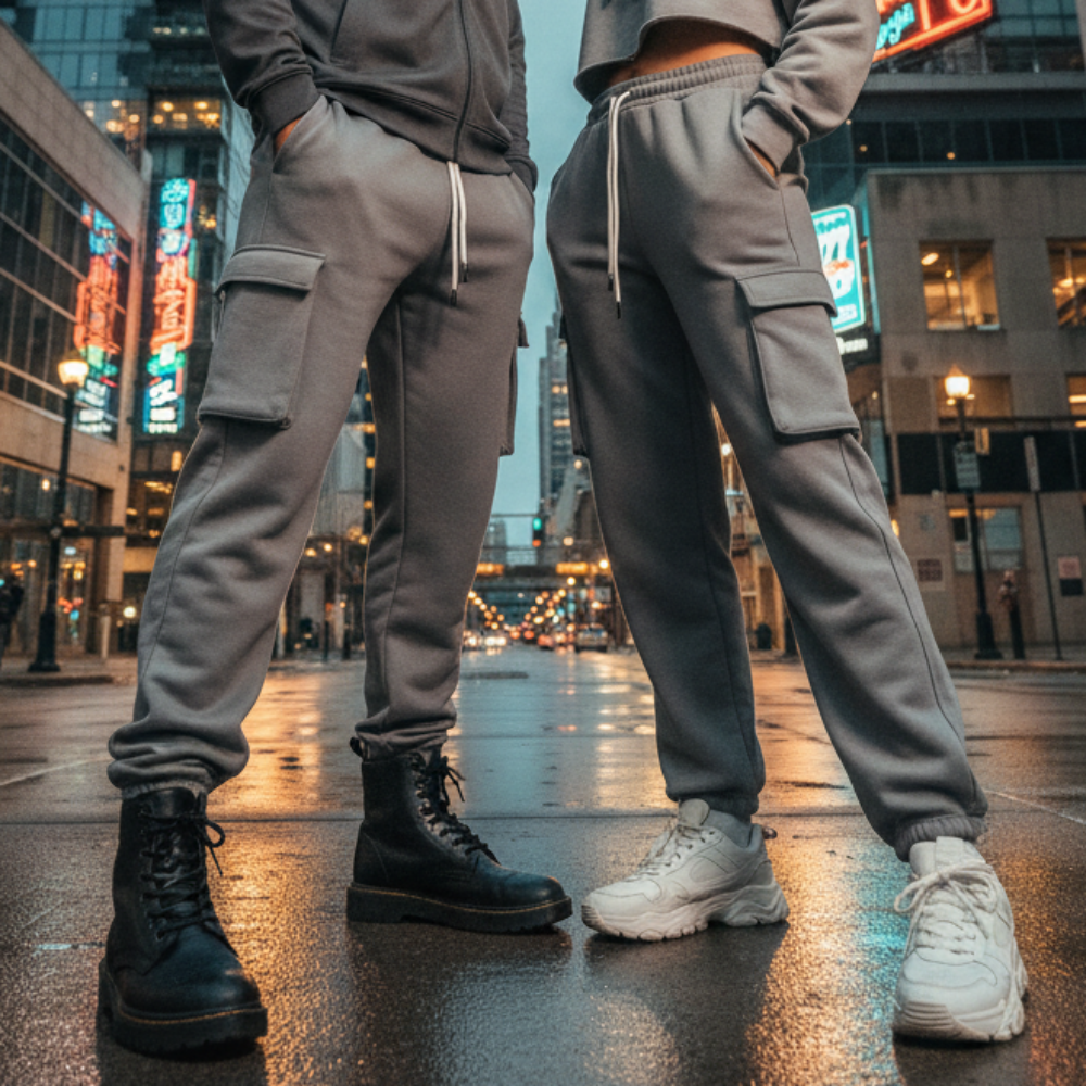 ACTIV BASIC BAGGY SWEATPANTS - GREY