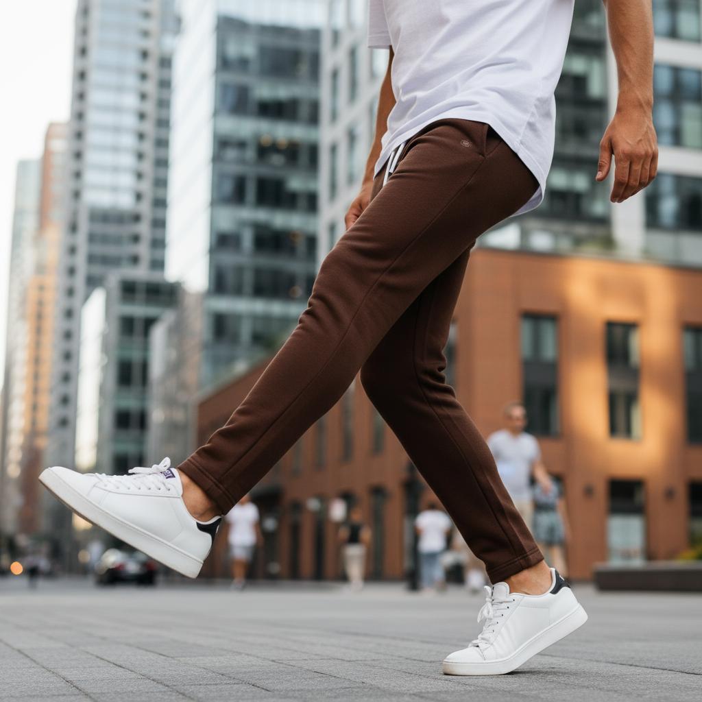 ACTIV EMB CASUAL SWEATPANTS - BROWN