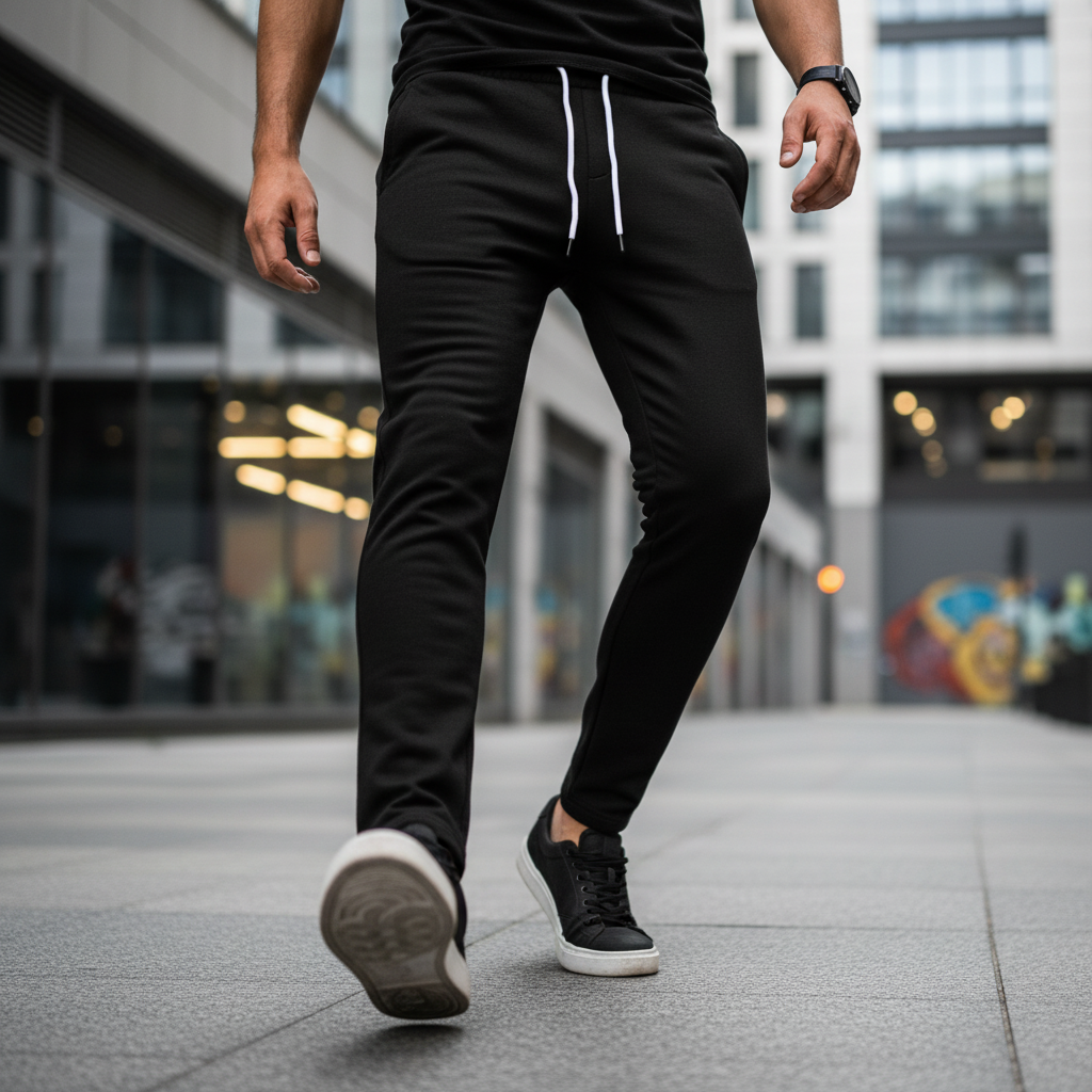 ACTIV EMB CASUAL SWEATPANTS - BLACK