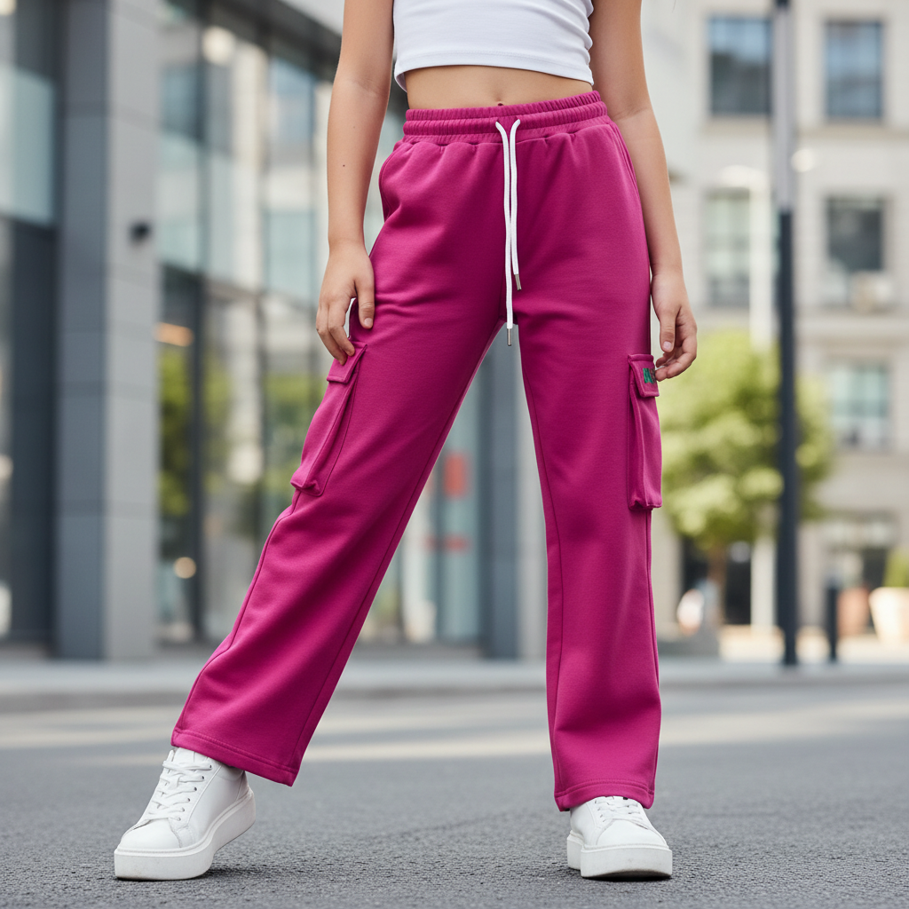 ACTIV BASIC BAGGY SWEATPANTS - FUCHSIA