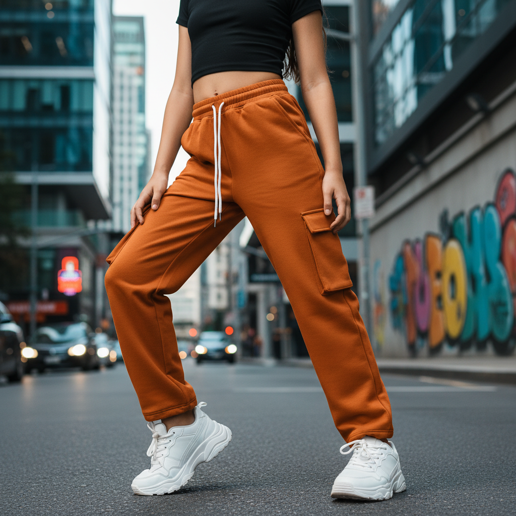 ACTIV BASIC BAGGY SWEATPANTS - CAMEL