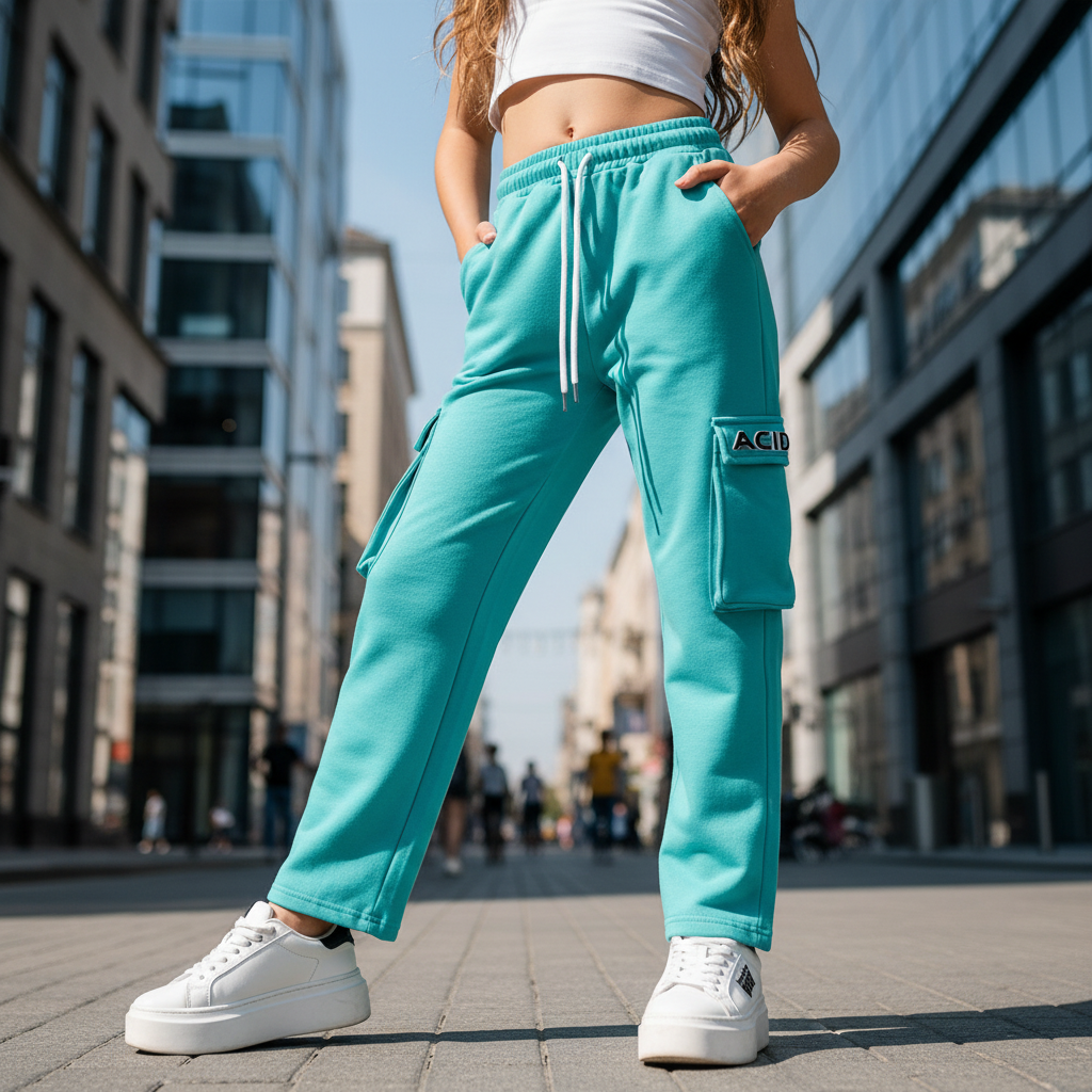 ACTIV BASIC BAGGY SWEATPANTS - SKYBLUE