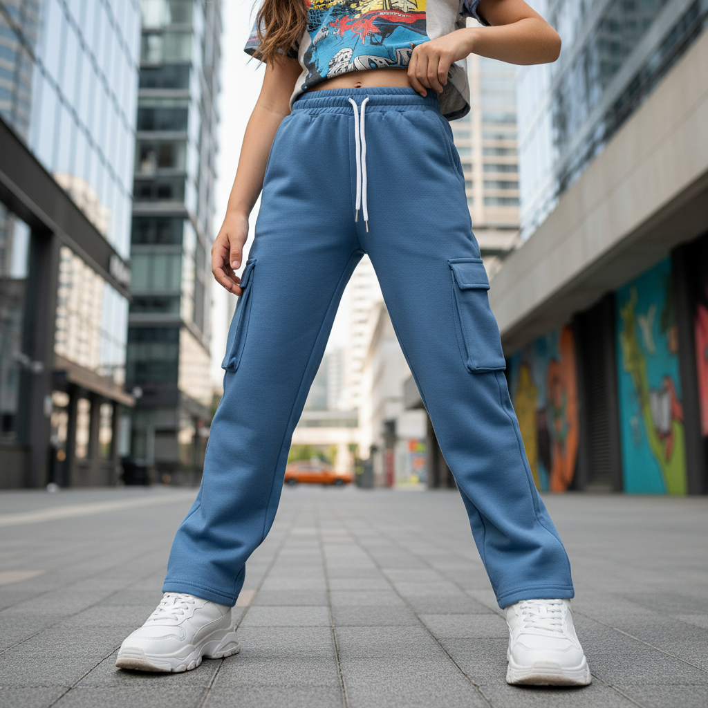 ACTIV BASIC BAGGY SWEATPANTS - ICEBLUE