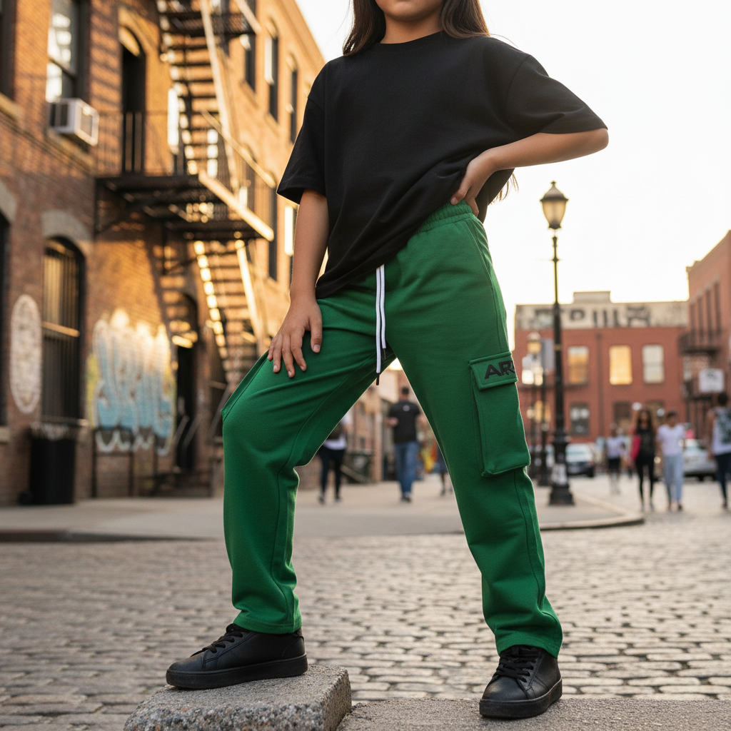 ACTIV BASIC BAGGY SWEATPANTS - GREEN