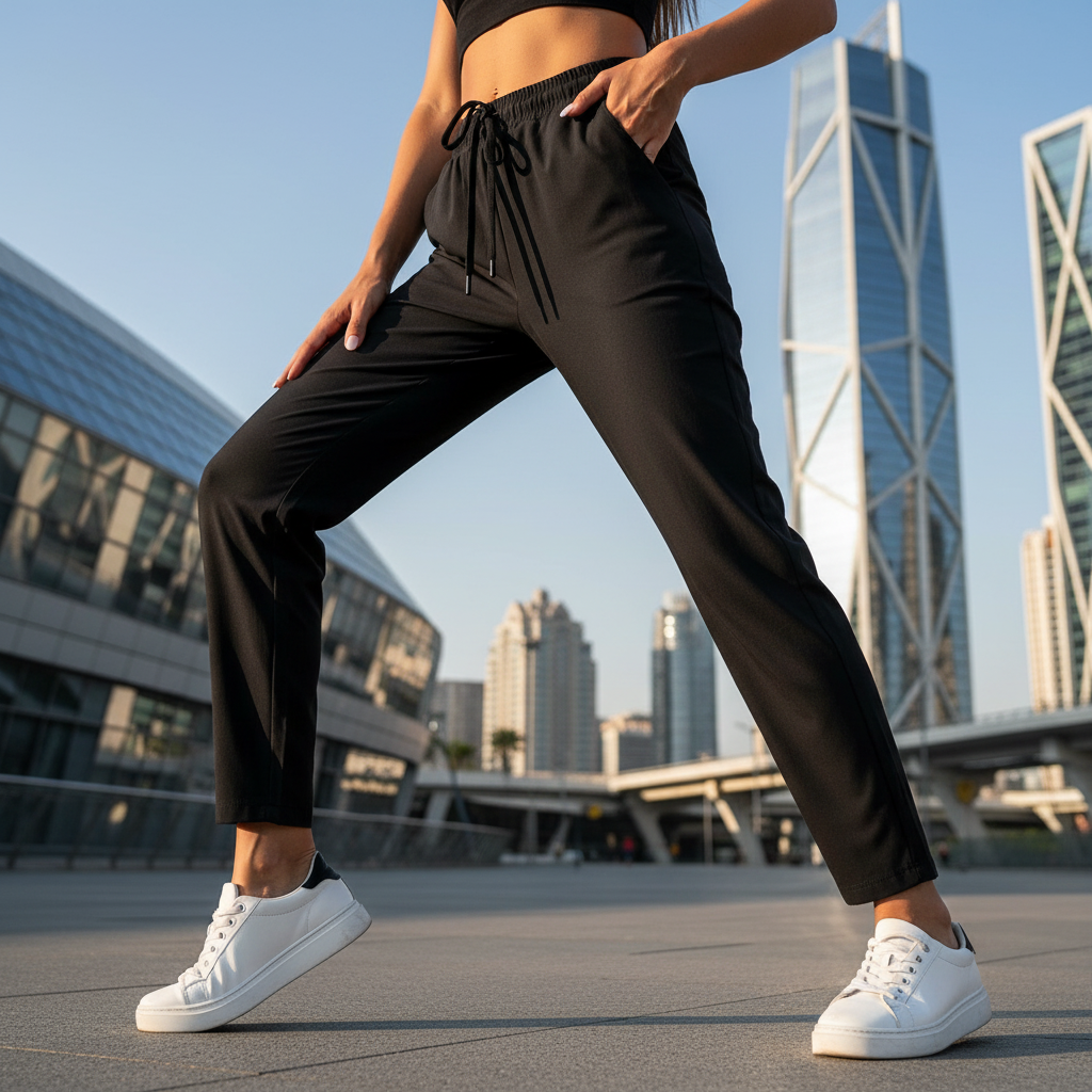 ACTIV BASIC CASUAL PANTS - BLACK - Activ Abou Alaa