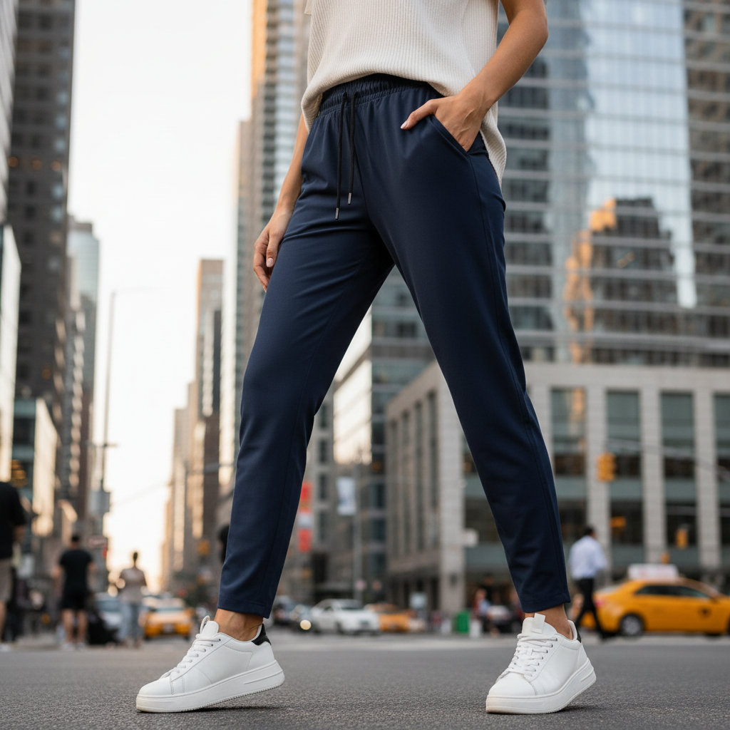 ACTIV BASIC CASUAL PANTS - NAVY - Activ Abou Alaa