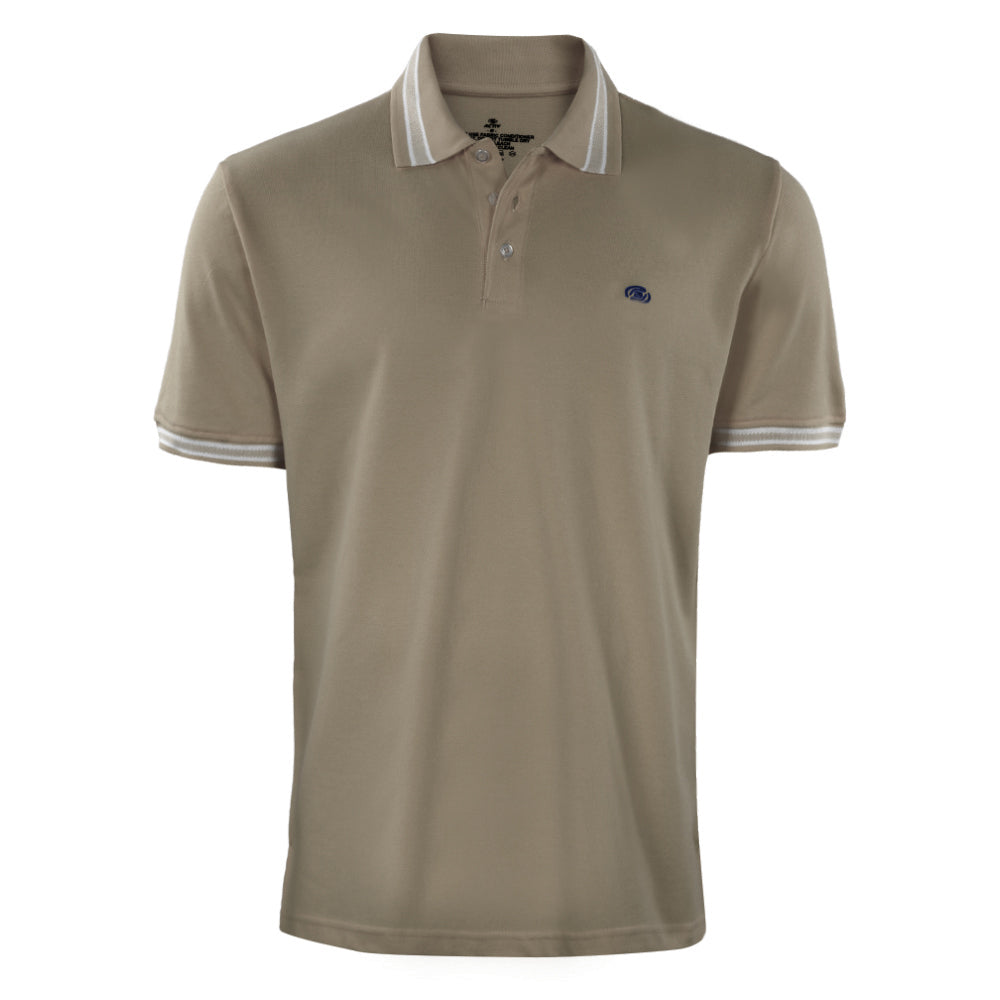 ACTIV EMB CASUAL POLO - BROWN