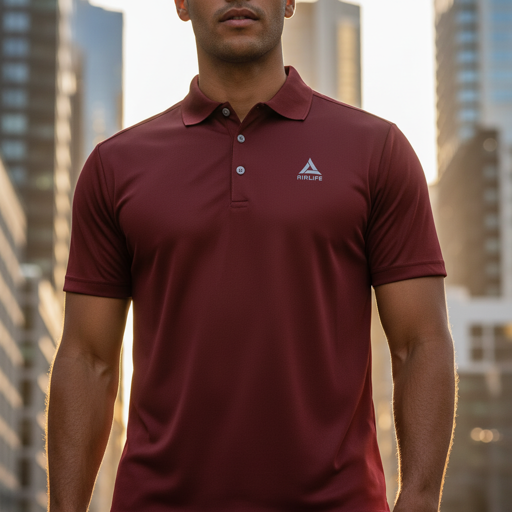 AIRLIFE BASIC SPORTS POLO - BURGUNDY