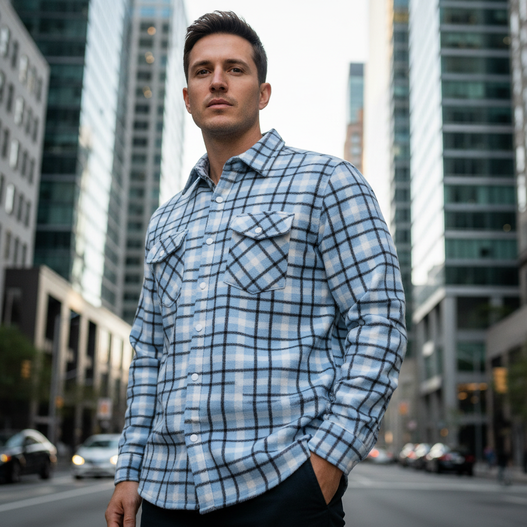 ACTIV KAROH CASUAL SHIRT - BABYBLUE