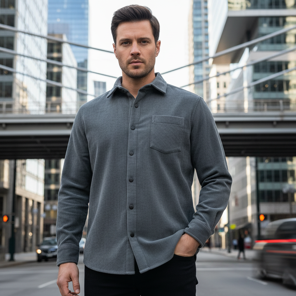 ACTIV BASIC CASUAL SHIRT - GREY