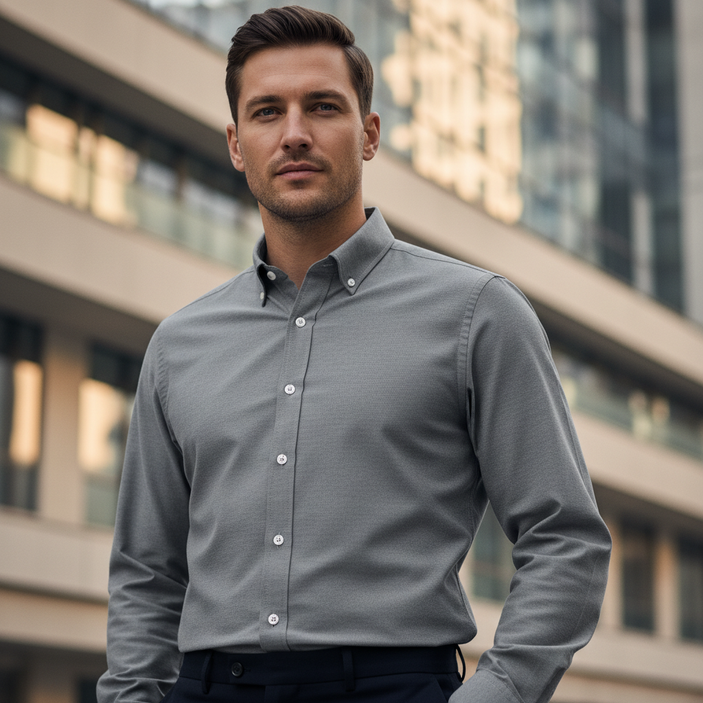 ACTIV BASIC L.S SHIRT - GREY - Activ Abou Alaa