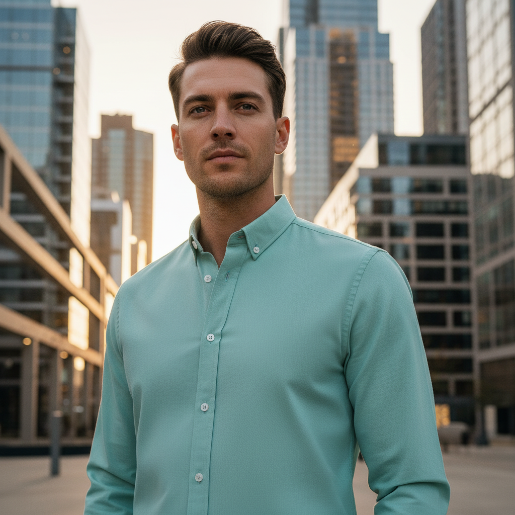 ACTIV BASIC L.S SHIRT - TURQUOIS - Activ Abou Alaa