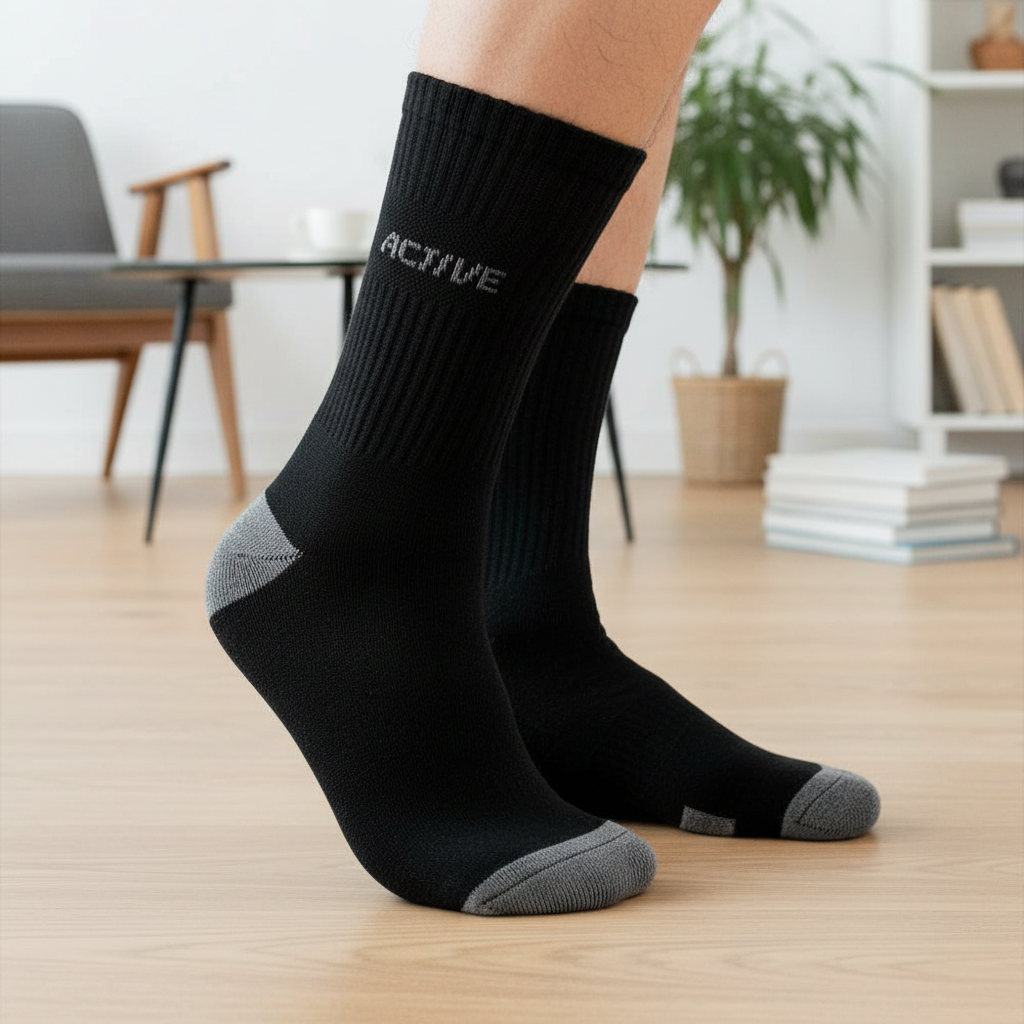 ACTIV TOWEL SHORT SOCKS - BLACK