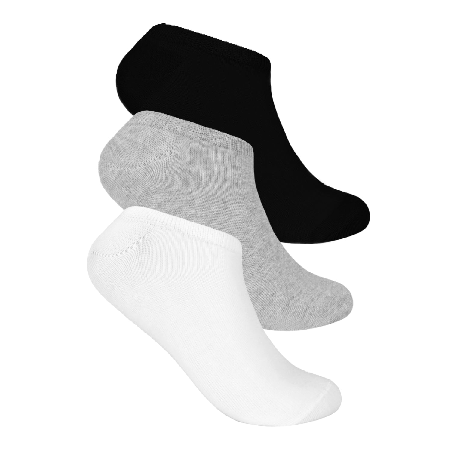 TOWEL INVISIBLE SOCKS-P*3 - BLACK*WHITE
