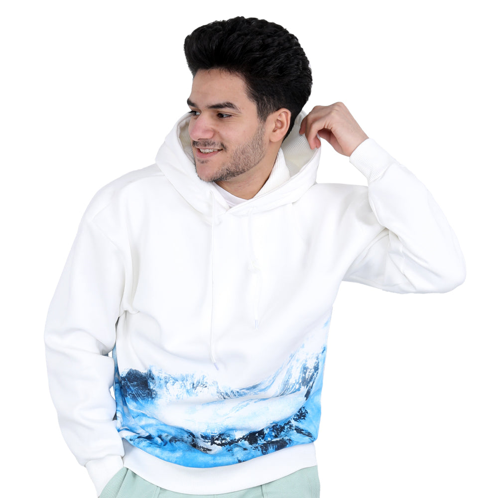 ACTIV PRINT HOODIE SWEATSHIRT - WHITE