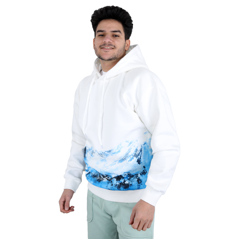 ACTIV PRINT HOODIE SWEATSHIRT - WHITE