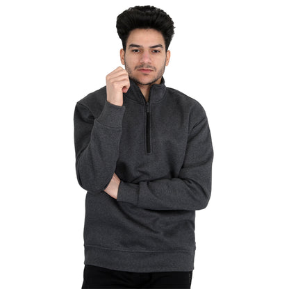 ACTIV BASIC H.ZIPPER SWEATSHIRT - CHARCOAL